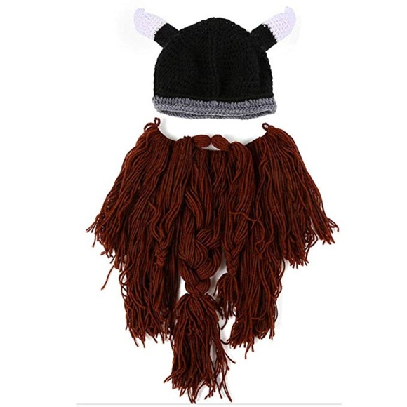 Halloween Costume Knit Mask Wig Beard Hat - Picture 2 of 2
